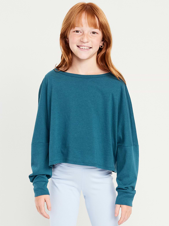 Long-Sleeve Cropped Top for Girls