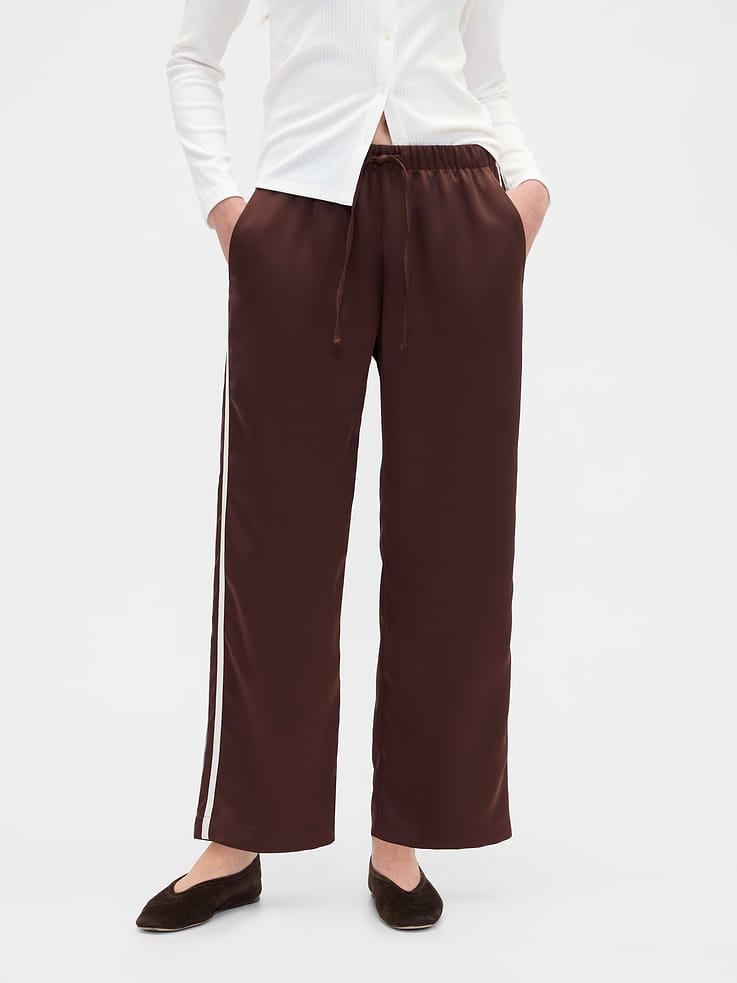 Image number 2 showing, Satin Straight-Leg Crop Pants