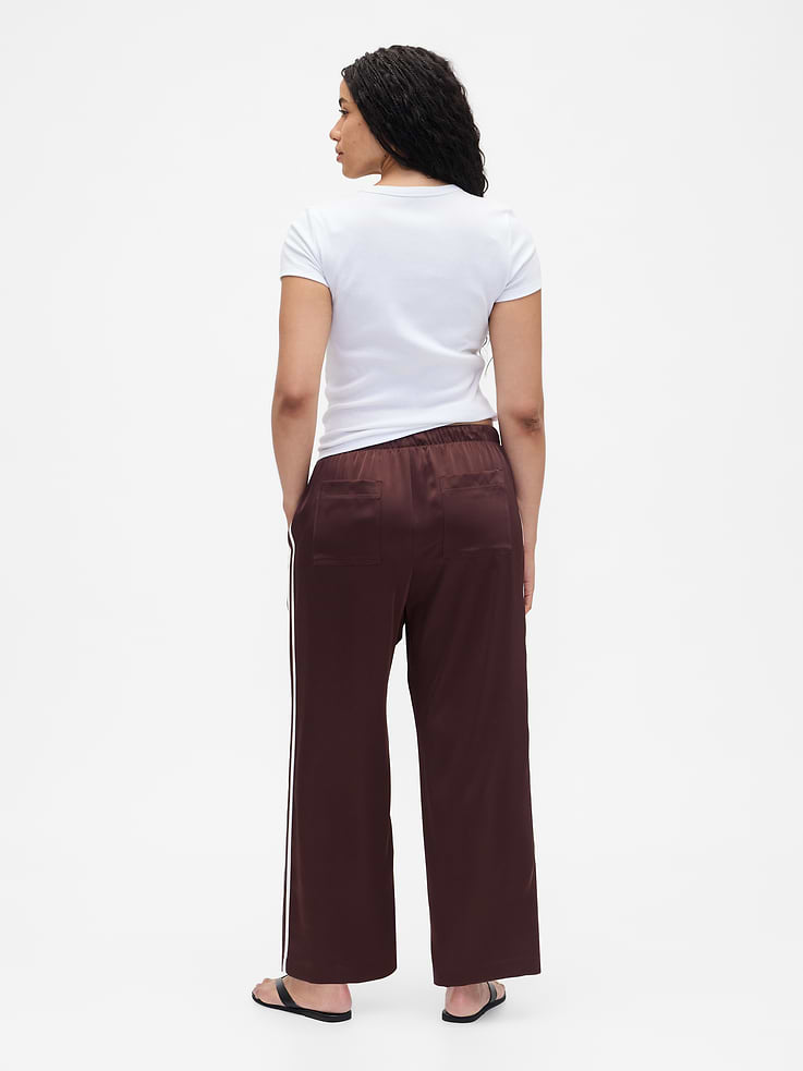 Image number 6 showing, Satin Straight-Leg Crop Pants