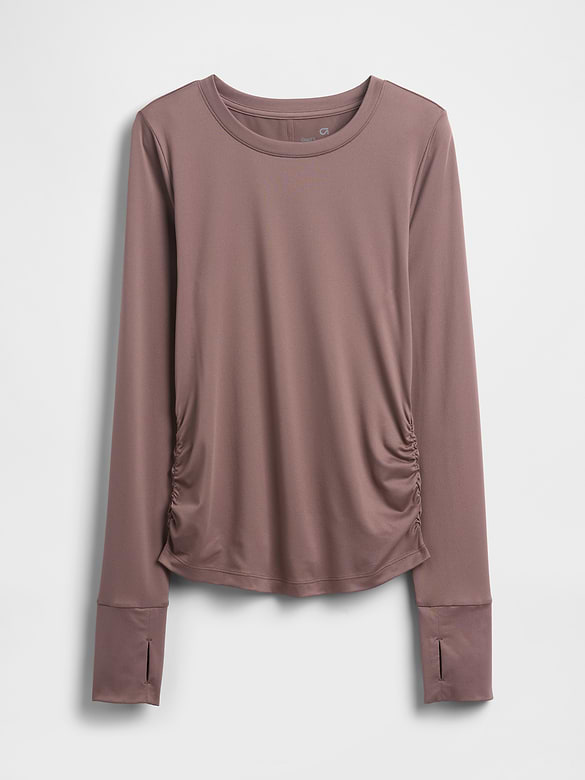 GapFit Brushed Jersey Ruched T-Shirt