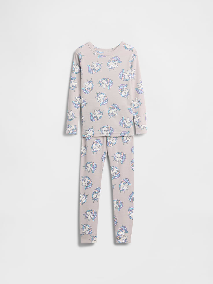 Image 1 of 3, This product is made with/contains 100% organically grown cotton, which is grown without the use of synthetic pesticides and fertilizers., Soft organic cotton knit., Long sleeves with banded cuffs., Crewneck., Elasticized waist., Banded cuffs., Allover print., This product was made in a factory that invests in gender equity and women’s empowerment through RISE. Learn more at, Product #847965