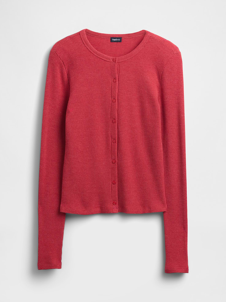 Image 3 of 3, Waffle PJ Cardigan