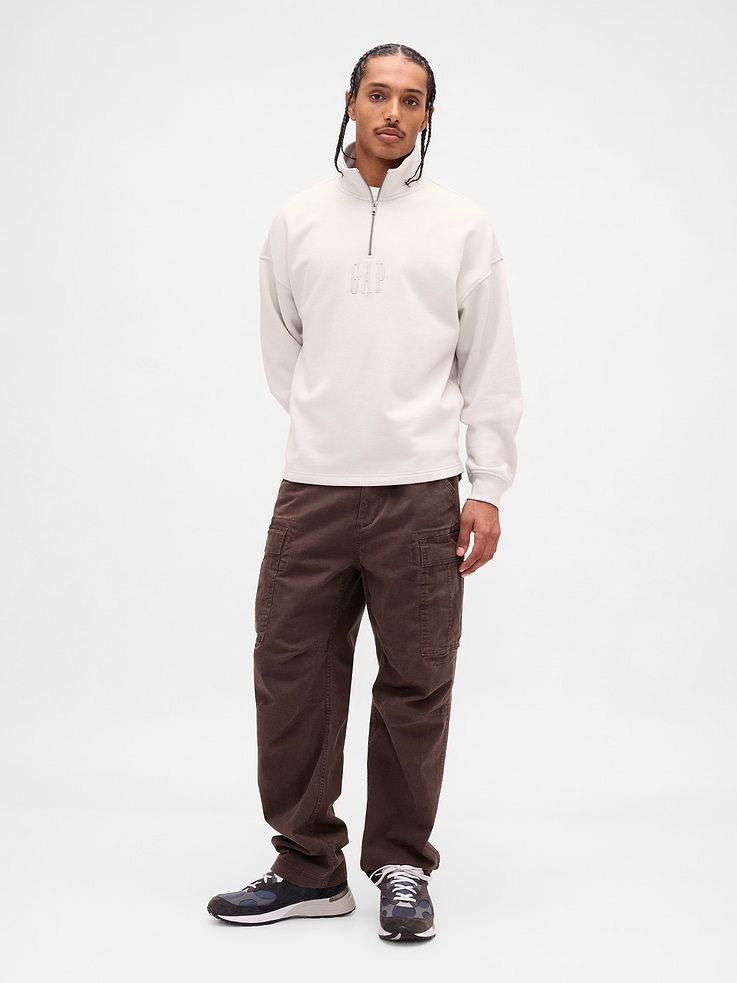Image number 2 showing, Heavyweight Oversized Logo Quarter-Zip Pullover