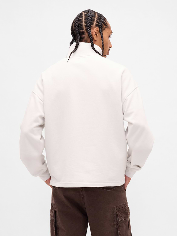 Heavyweight Oversized Logo Quarter-Zip Pullover