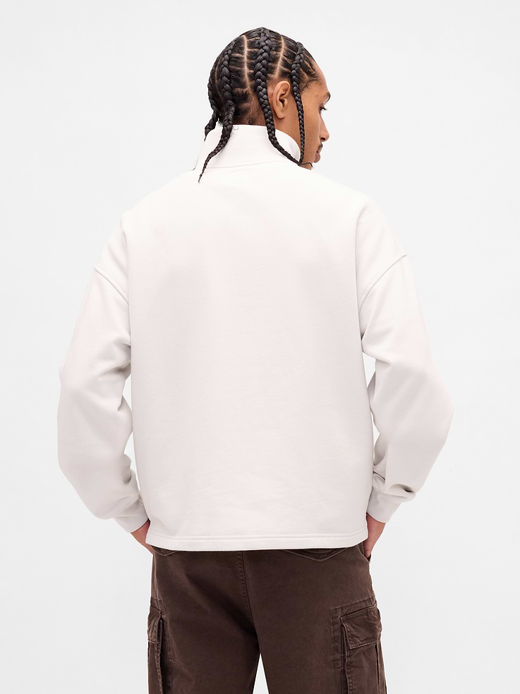 Image number 3 showing, Heavyweight Oversized Logo Quarter-Zip Pullover