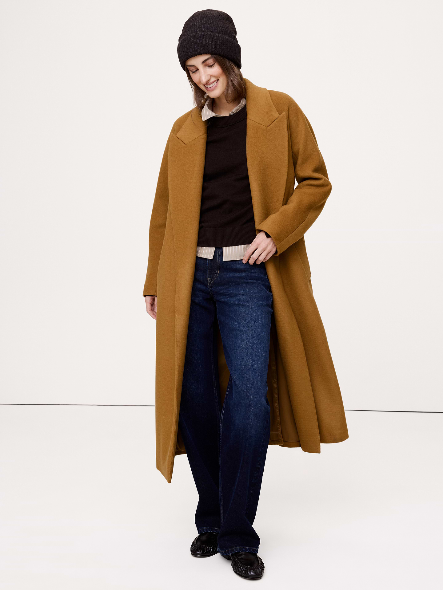 Image number 1 showing, Italian Wool-Cashmere Wrap Coat