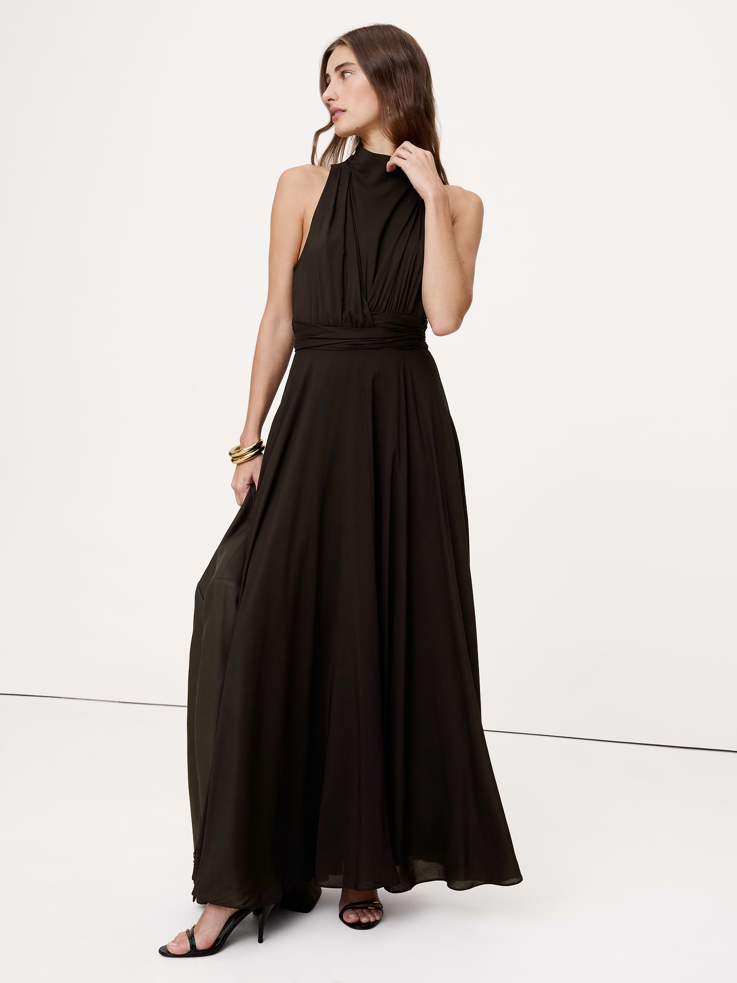 Image number 1 showing, Stretch-Crepe Maxi Dress