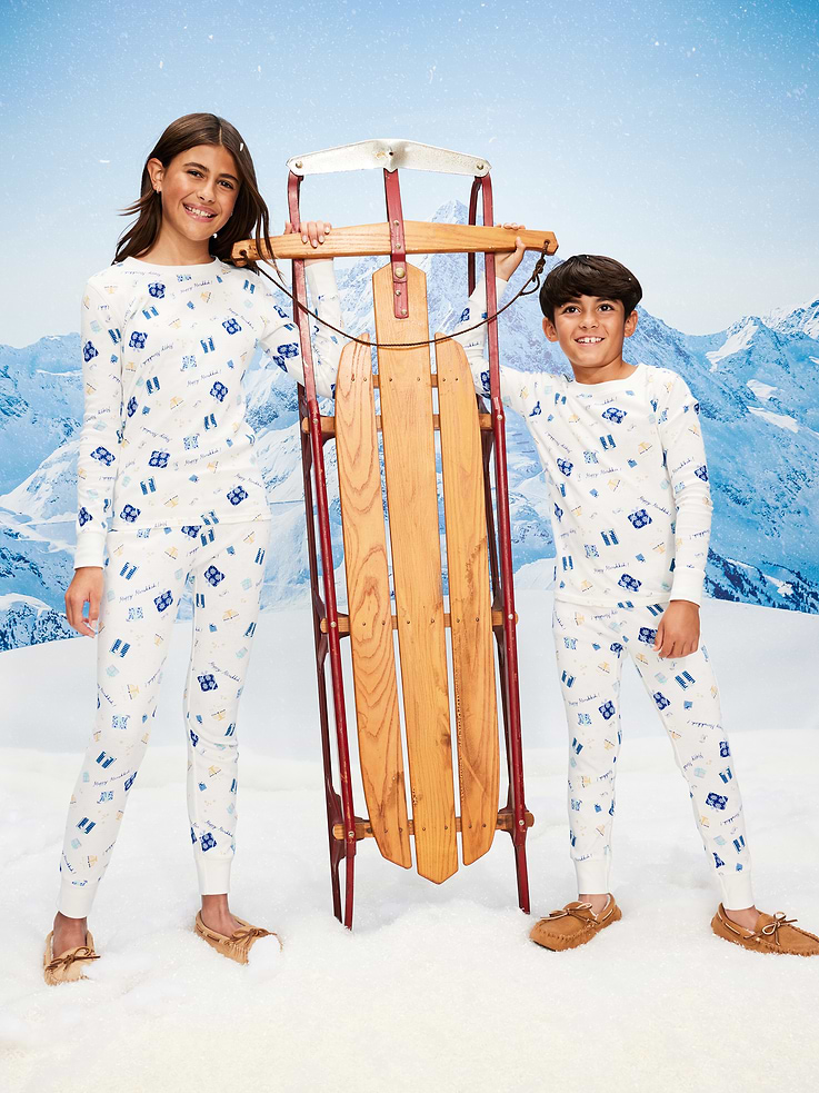 Image 1 of 2, Get cozy all season long in our matching Christmas pajamas!, crew neck, long sleeves, matching pajama pants, elasticized waistband, all-over print, Product #806146