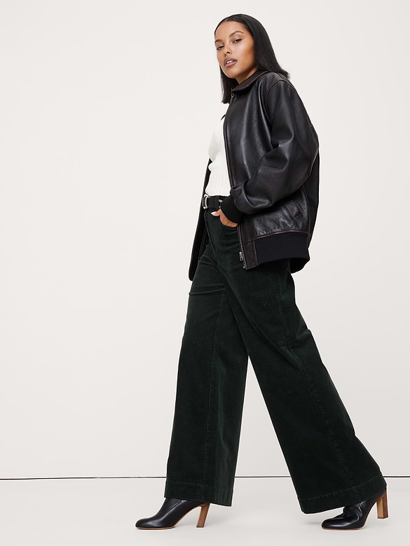 Ultra-High Rise Wide-Leg Corduroy Pant