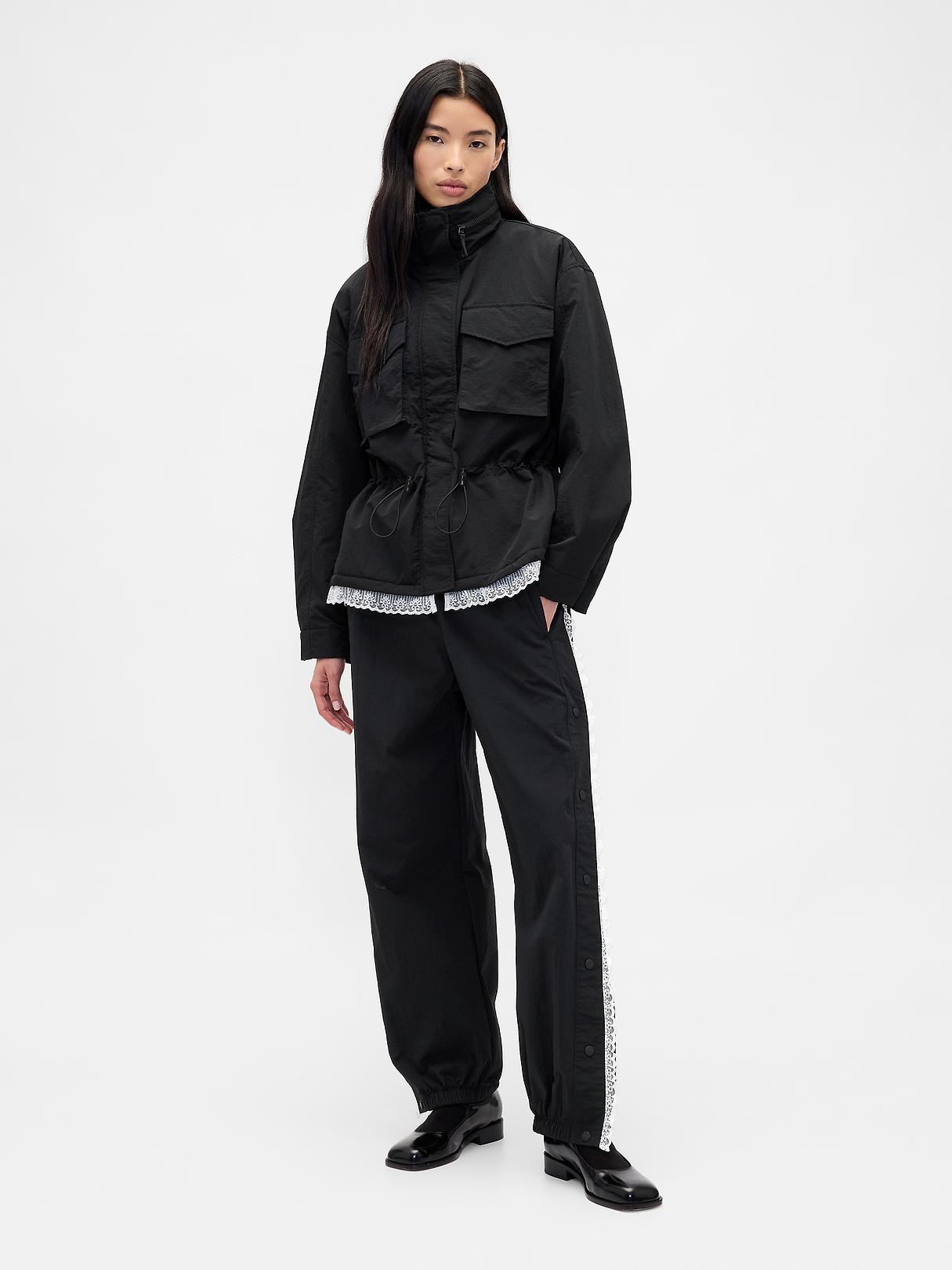 Gap × Sandy Liang Lace-Trim Track Pants | Gap