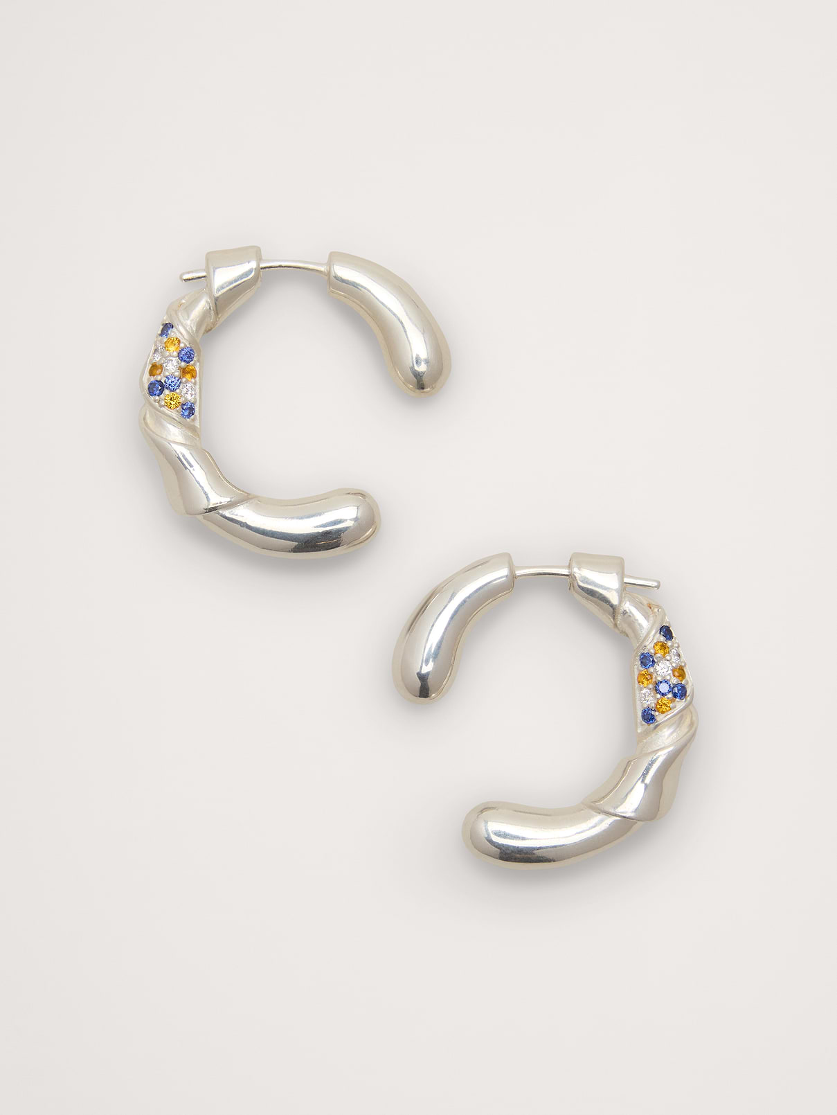 Rhinestone Ribbon Hoop Earrings