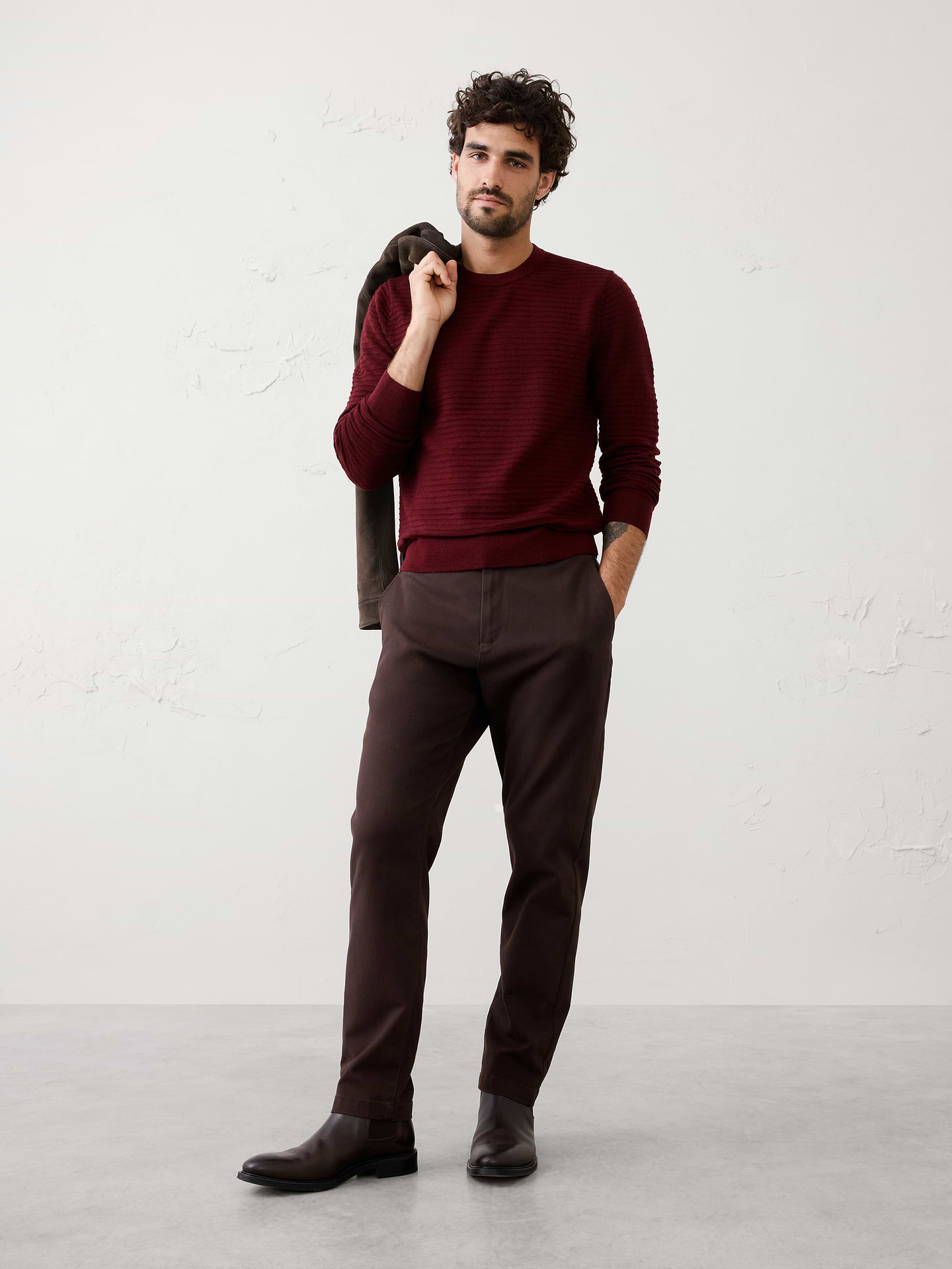 Banana Republic Factory Men’s Merino Wool Textured Sweater .48