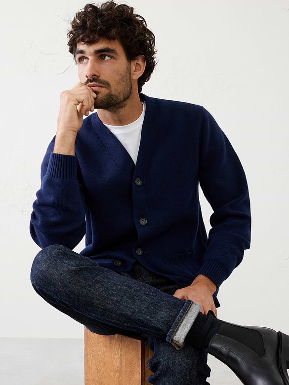 V-Neck Cardigan Sweater