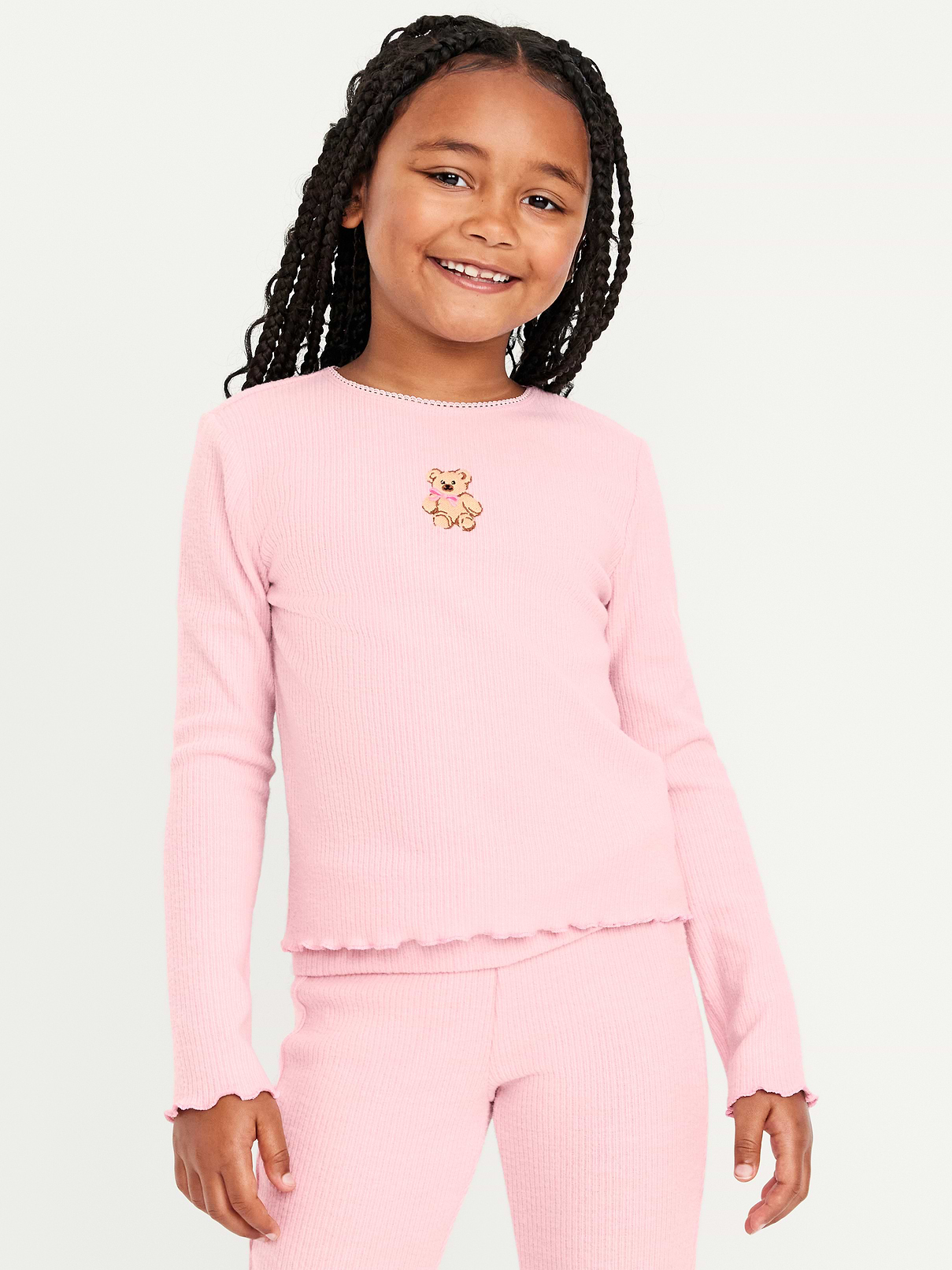 Image number 1 showing, CozePlush Long-Sleeve Graphic T-Shirt for Girls