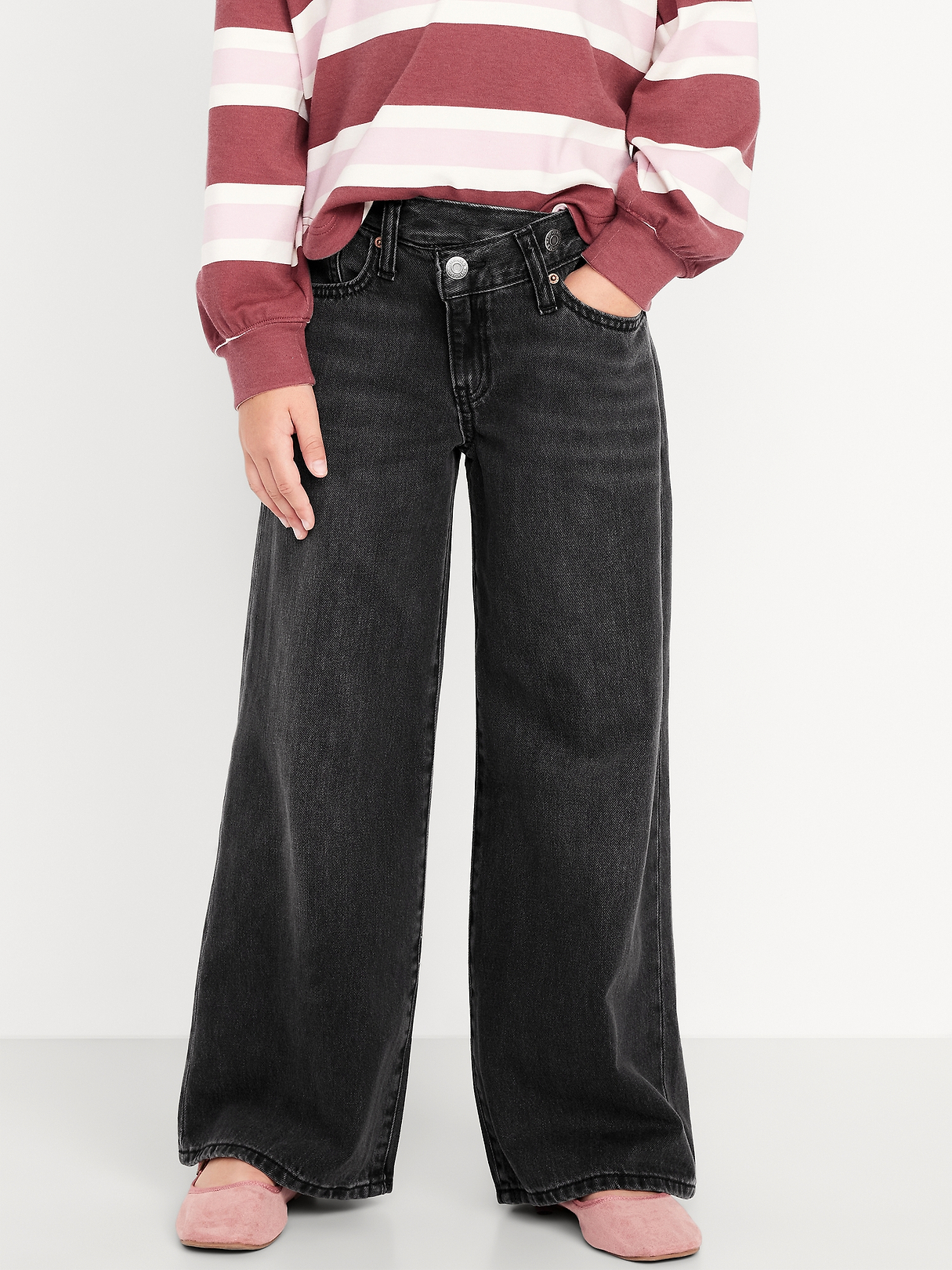 Super Baggy Wide-Leg Crossover Jeans for Girls | Old Navy