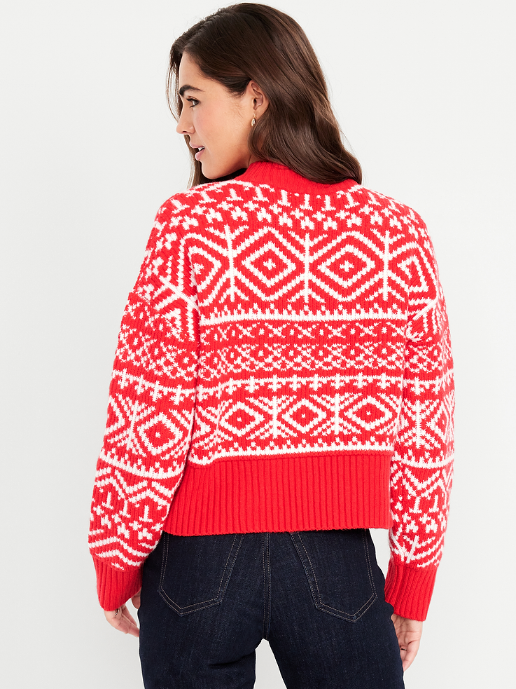 Image number 2 showing, SoSoft Mock-Neck Fair Isle Sweater
