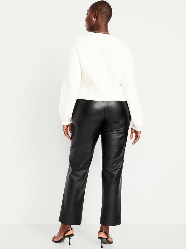 Image number 7 showing, High-Waisted Faux-Leather Pixie Straight Pants