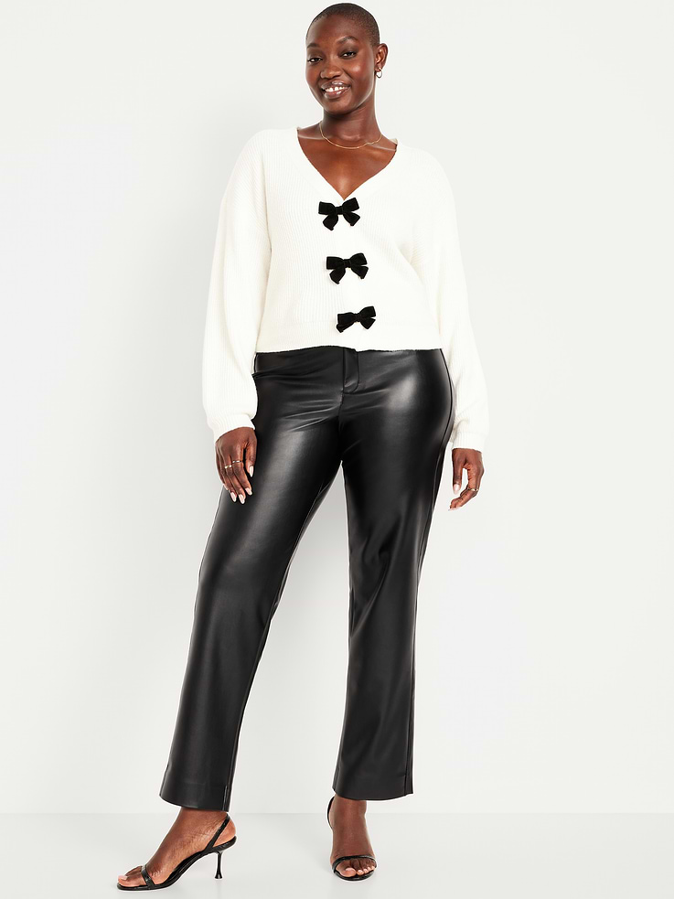 Image number 6 showing, High-Waisted Faux-Leather Pixie Straight Pants
