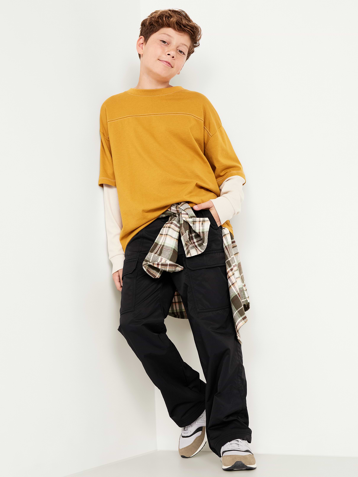 Image number 3 showing, Super Baggy Belted Pull-On Cargo Pants for Boys