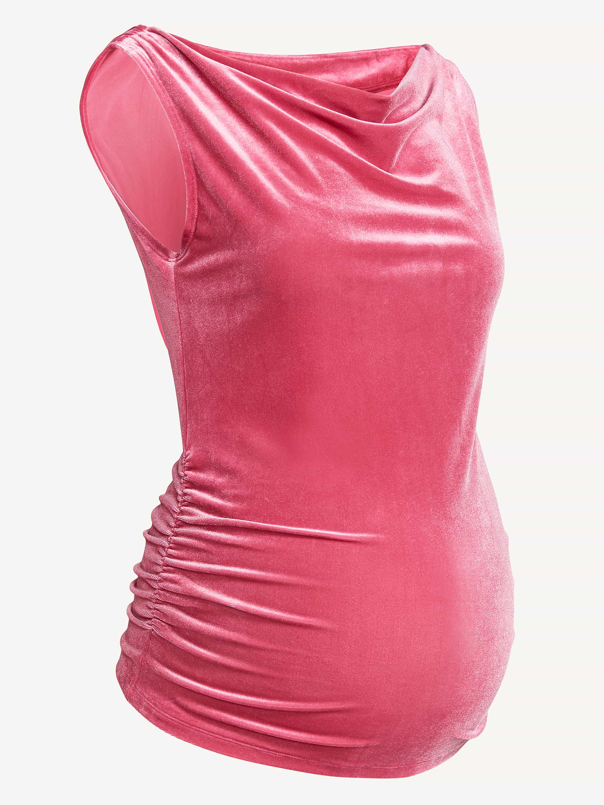 L'image numéro 1 présente Haut asymétrique à épaules dénudées en velours de maternité