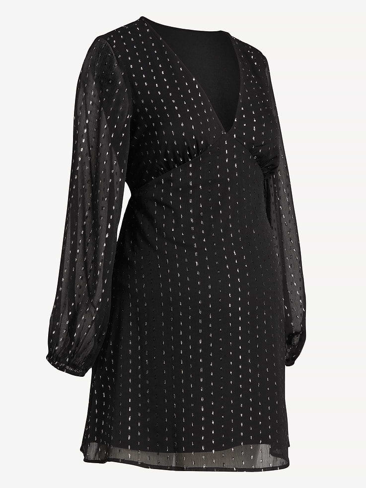Image number 4 showing, Maternity Textured Long-Sleeve Mini Dress