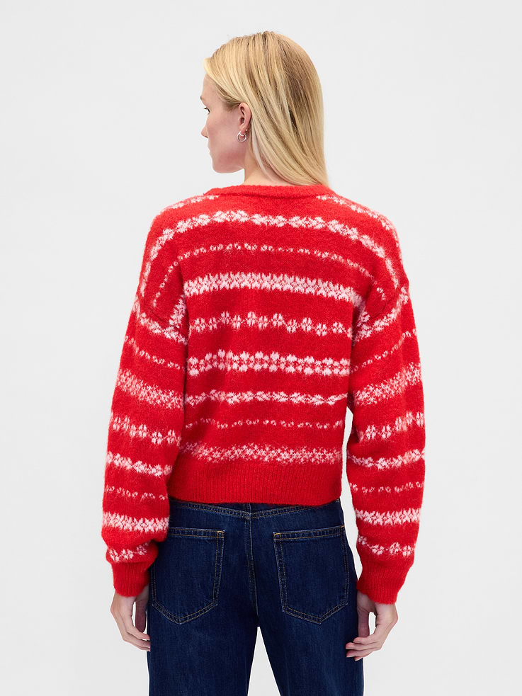 Image number 3 showing, Fuzzy Oversized Crewneck Sweater