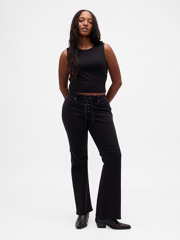 Low Rise Long & Lean Lace-Up Jeans