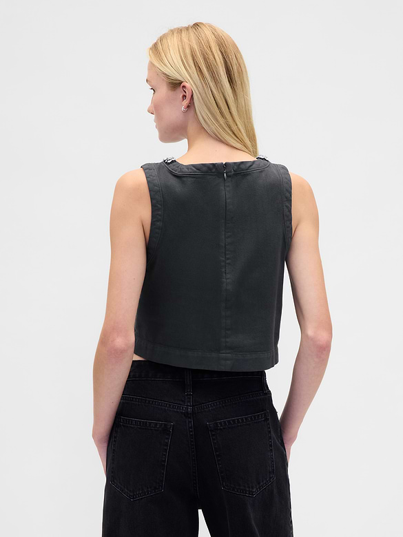 Jewel-Neck Shell Tank Top