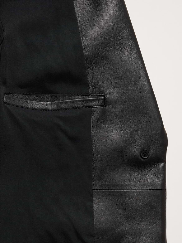 Fitted Leather Blazer