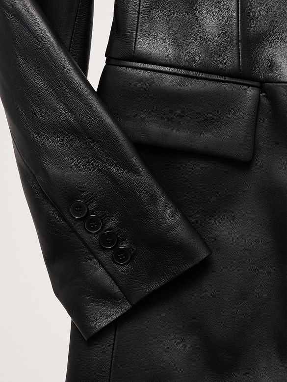 Fitted Leather Blazer