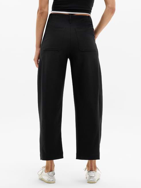 athleta black dress pants Women's Skyline High Rise Barrel Leg Pant Size 8 SIZE:9.5M