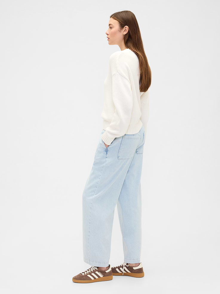 Image number 3 showing, High Rise Pull-On Wide-Leg Jeans