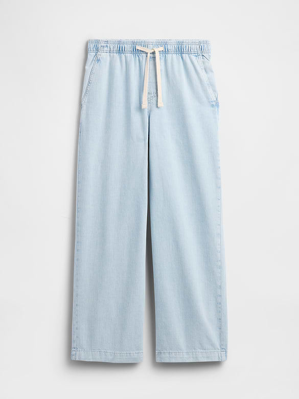 High Rise Pull-On Wide-Leg Jeans