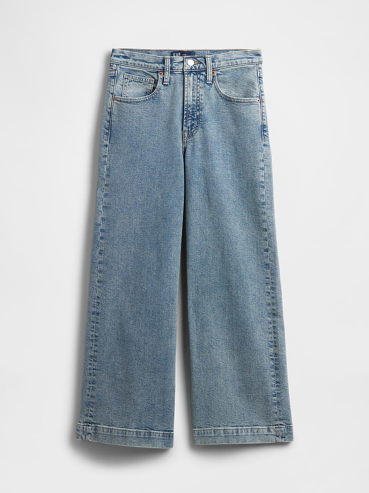 Image number 7 showing, High Rise Wide-Leg Crop Jeans