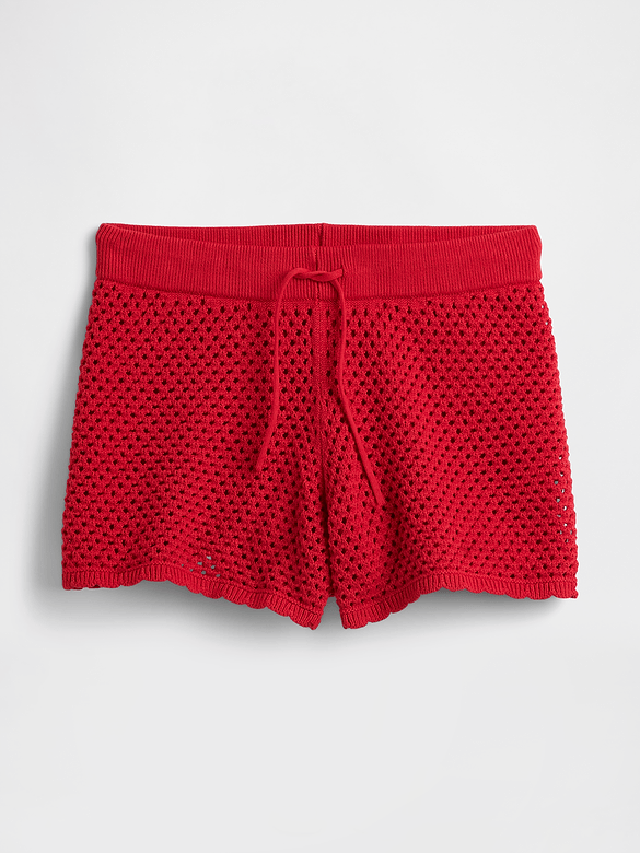 Relaxed Pull-On Crochet Sweater Shorts