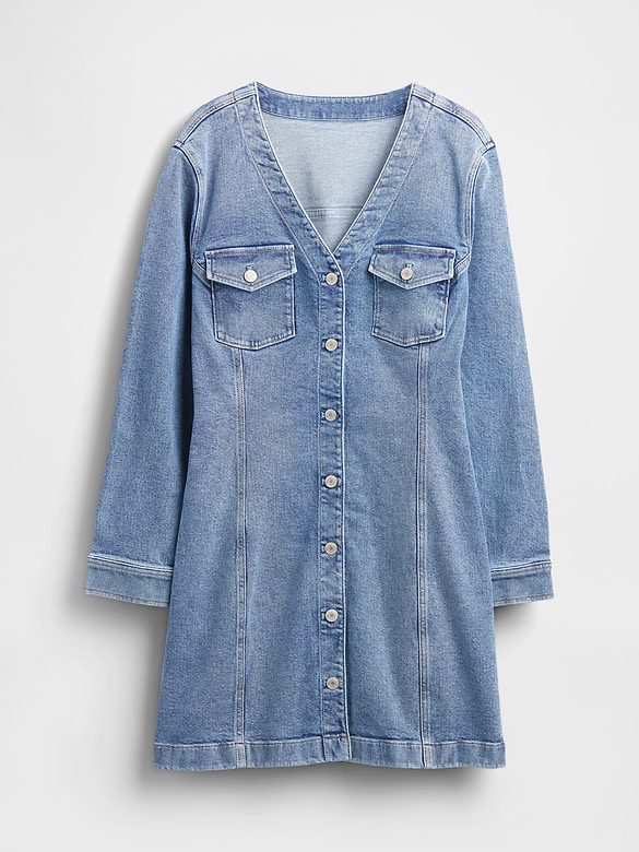 Denim Pocket Mini Dress