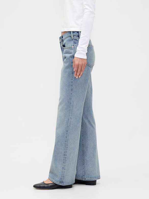 Mid Rise Rigid Relaxed Flare Jeans
