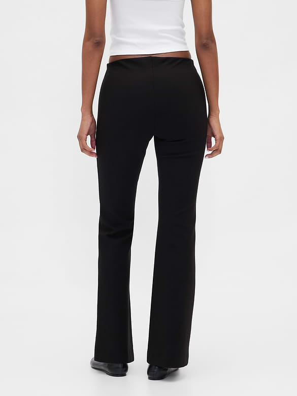 Low Rise Double Knit Flare Pants