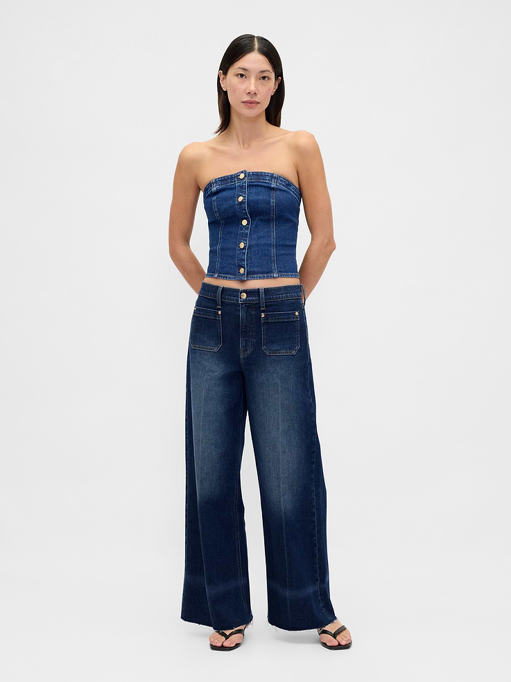 Image number 1 showing, High Rise Stride Wide-Leg Jeans