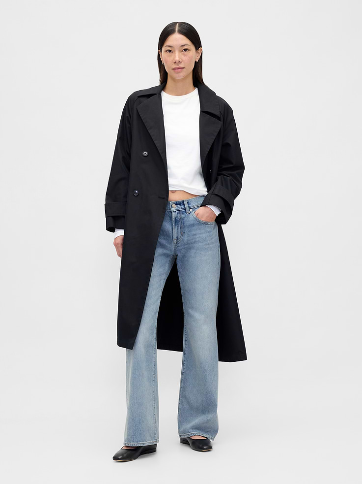Image number 1 showing, Mid Rise Rigid Relaxed Flare Jeans