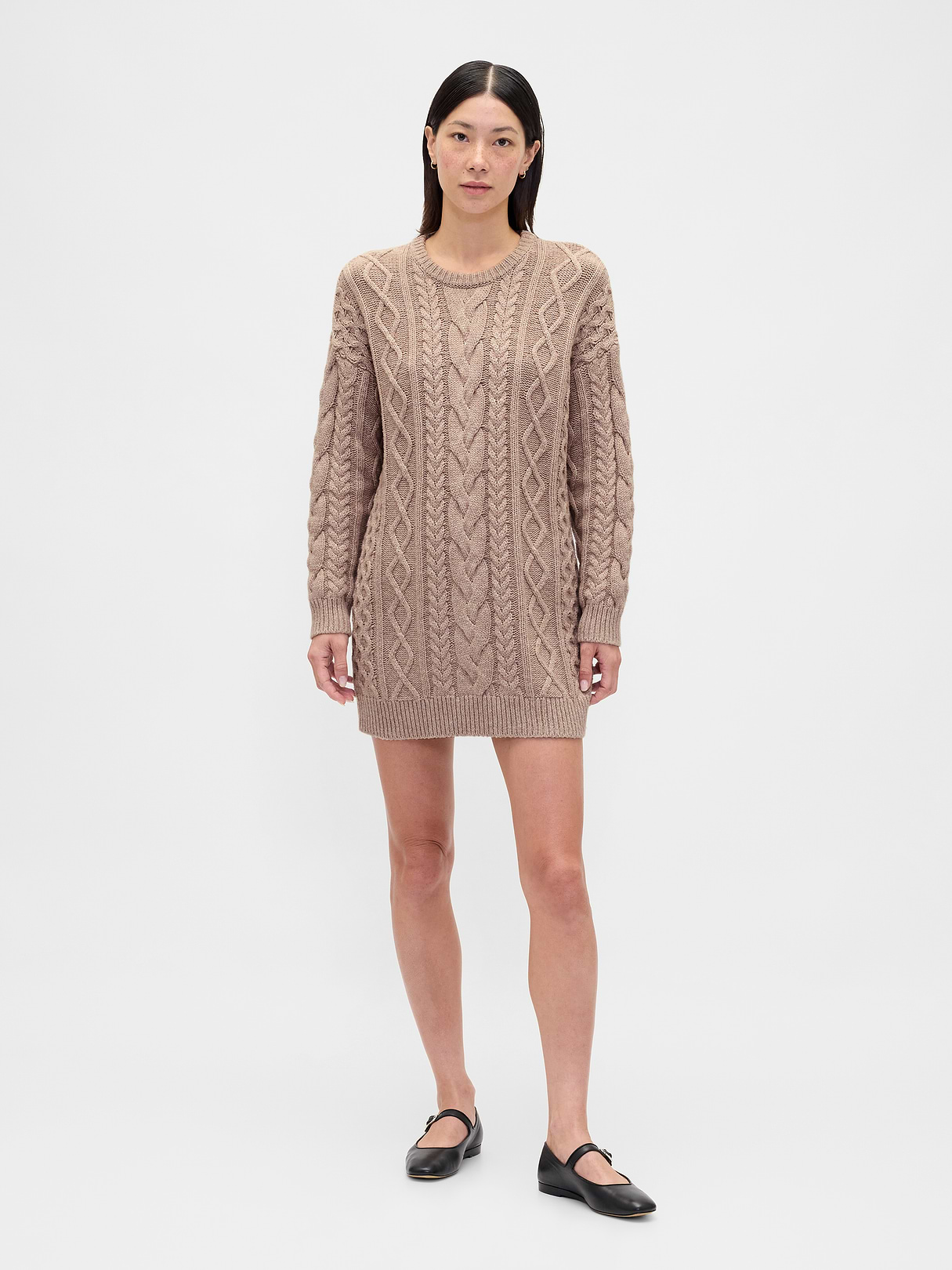 Cable-Knit Mini Sweater Dress | Gap