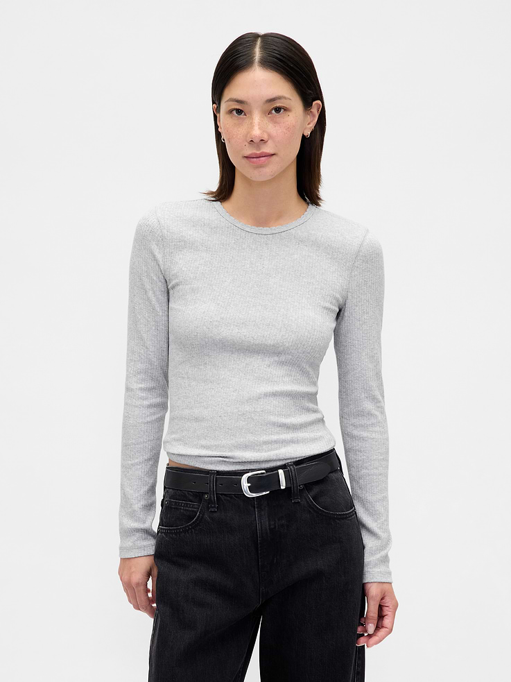 Image number 1 showing, Pointelle Rib T-Shirt