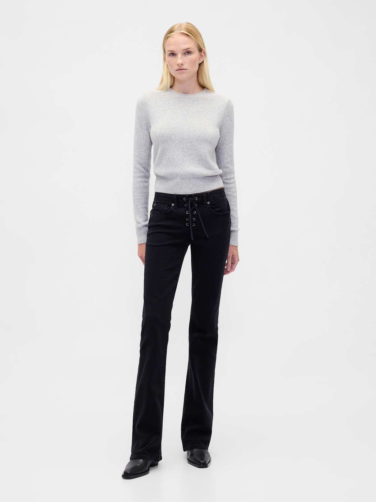 Low Rise Long & Lean Lace-Up Jeans