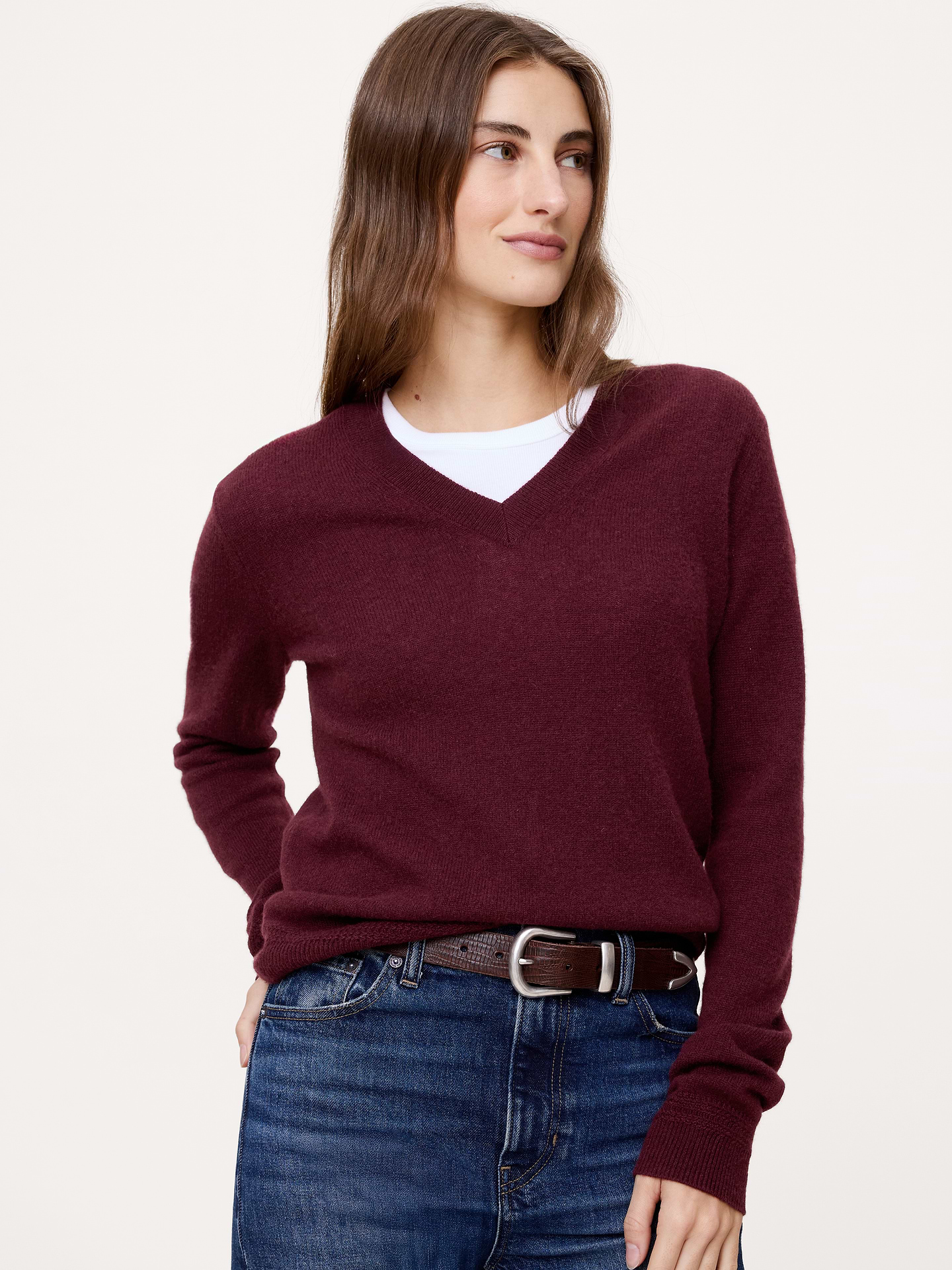 Image number 1 showing, Lightweight Cashmere V-Neck Sweater