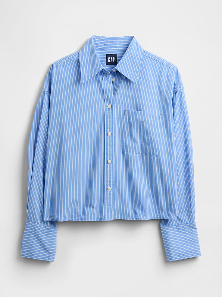 Image number 4 showing, Organic Cotton Straight-Hem Crop Shirt