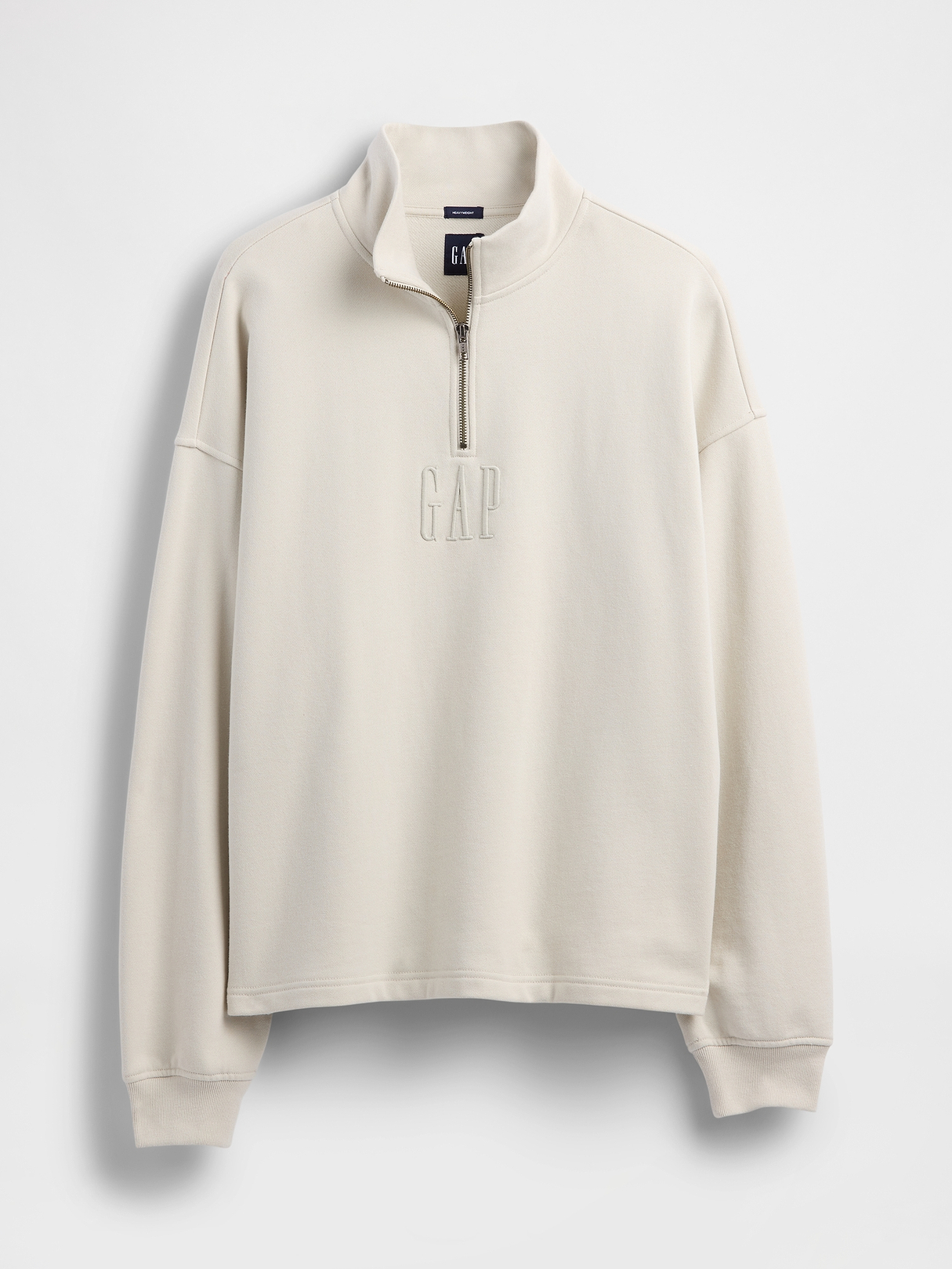 Heavyweight Oversized Logo Quarter-Zip Pullover | Gap