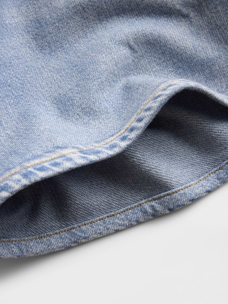 Image number 5 showing, Mid Rise Printed Knit Denim Shorts