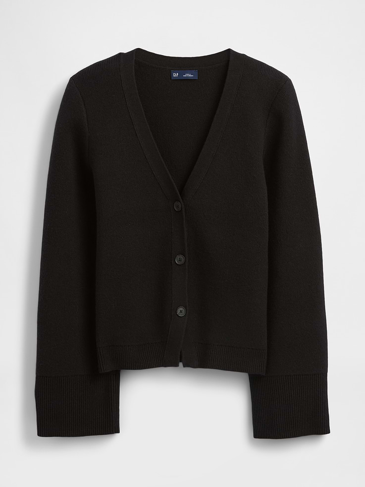 Image number 6 showing, Cotton-Blend Relaxed V-Neck Cardigan Sweater
