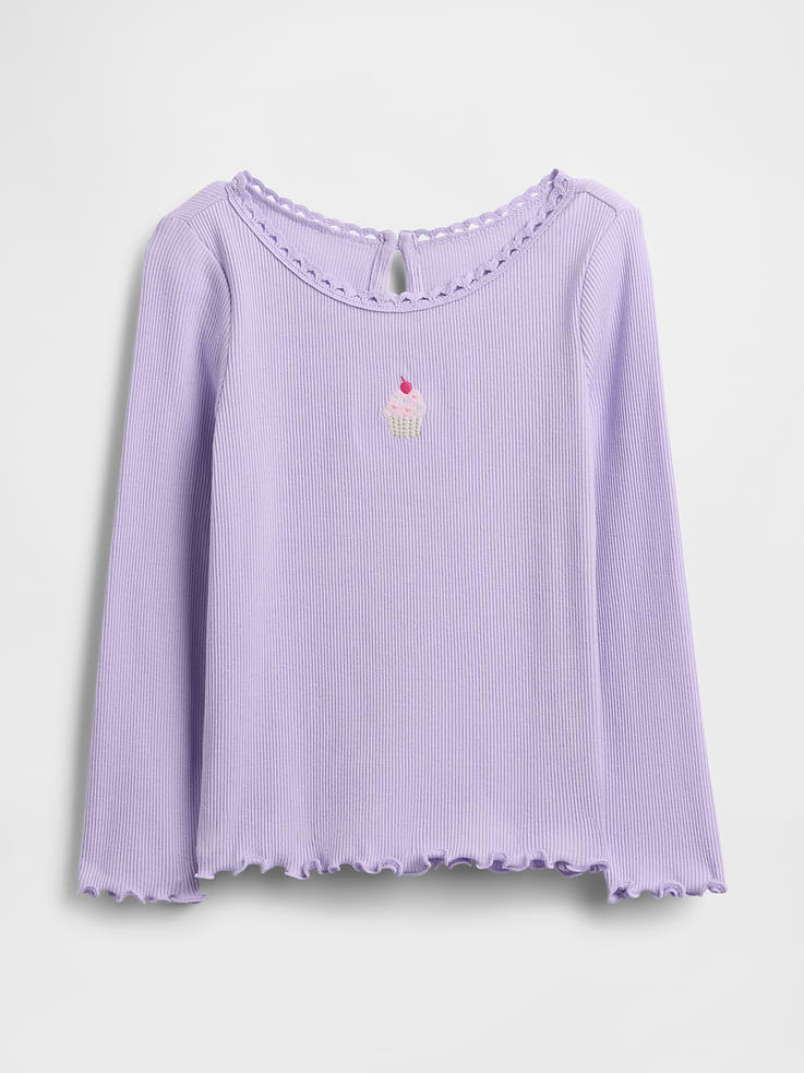 Image number 1 showing, Baby & Toddler Embroidered Graphic Rib T-Shirt