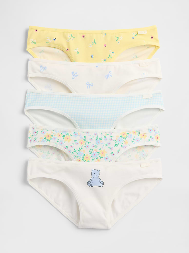 Image number 1 showing, Kids Organic Stretch Cotton Bikini Briefs (5-Pack)